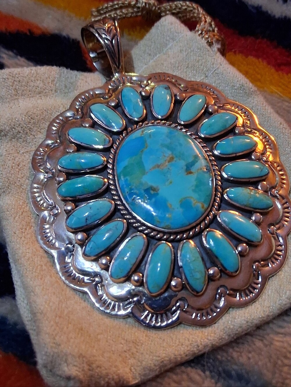 NWT JTV Southwest Style Blue Kingman Turquoise Sterling Silver Enhancer